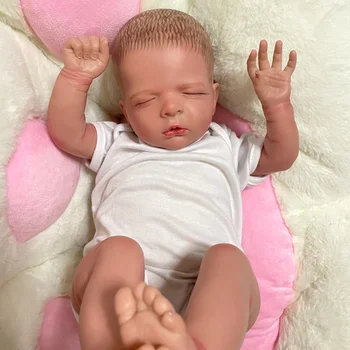 50 CM Bebe Renăscut Baby Luisa Terminat 3D Skin Pictata Real Ca un Nou-născut Cu Păr și Înrădăcinate Gene Cadou de Ziua de nastere Pentru Copii