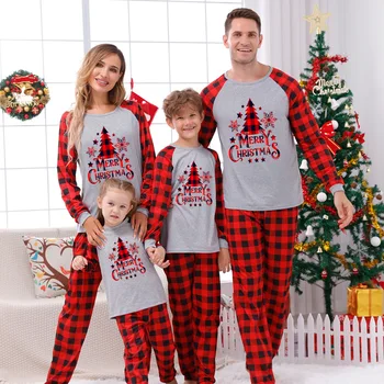 Crăciun fericit Familiei Pijamale Mama Tata Copii de Potrivire Costumele 2022 Anul Nou Haine Moi Homewear Pijamale Xmas Uite