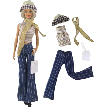 Moda Haine, cu Pălărie și Eșarfă pentru Barbie Blyth 1/6 30cm MH CD FR SD Kurhn BJD Haine Papusa Accesorii