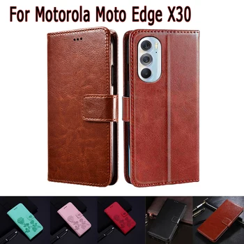 Telefon Acoperă Pentru Motorola Moto Marginea X30 Caz Card Magnetic Flip Portofel Din Piele De Protecție Etui Carte Pe Motorola Marginea X30 Caz Sac