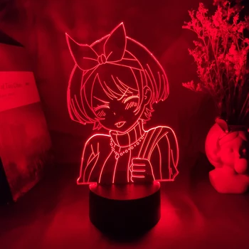 Anime Kawaii Închiria o Prietena Sarashina Ruka Lumina de Noapte pentru Copii Decor Dormitor Cadou de Ziua Manga Kanojo Okarishimasu 3D Lampa