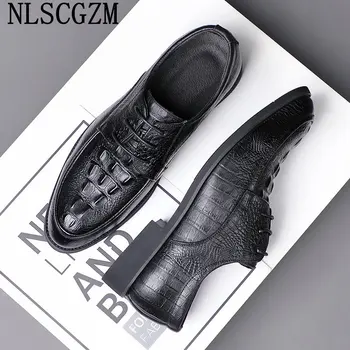 Pantofi din piele de crocodil Bărbați Costum de Afaceri Italian Formale Pantofi pentru Bărbați Birou 2022 Casual din Piele Pantofi de Nunta pentru Menerkek Ayakkabı
