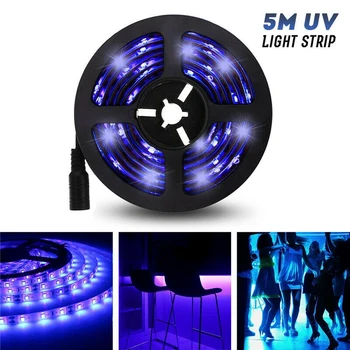 20W LED UV Banda de Lumina Ultravioleta Flexibil Violet 16.5 FT Blacklight 5M 300LEDs
