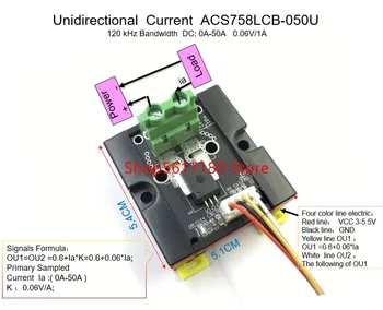 ACS758LCB ACS758 050u Unidirecționale în curent continuu și Curent a modulului Senzorului de ACS758LCB-050U 120 kHz lățime de Bandă DC: 0-50A 0.06 V/1A