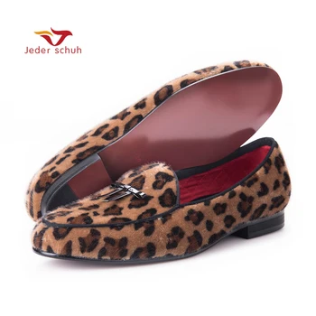 Jeder Schuh New Sosire Manual Bărbați Leopard Pantofi de Catifea, Cu Mici Cravată Și Rotund Limba Bal de Moda Si Petreceri Mocasini Barbati
