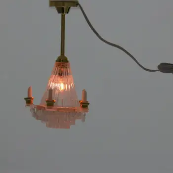 Rafinat LED Candelabru Lampă de Plafon Model de Jucărie pentru Casă de Păpuși Jucărie Dormitor