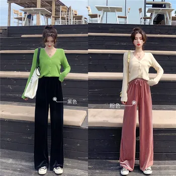 2019 noua moda pantaloni femei pantaloni pantaloni de Catifea aer patru culori