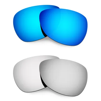HKUCO Pentru Infractor ochelari de Soare Polarizat Lentile de Înlocuire 2 Perechi Albastru si Argintiu