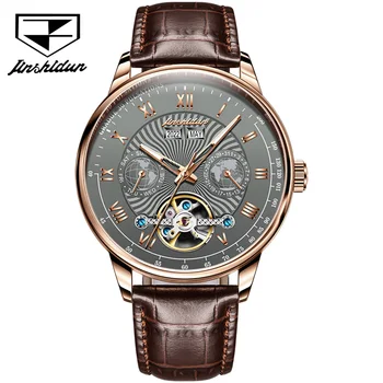 JSDUN Brand Bărbați Automat Mechaincal Ceasuri de Lux, Curea din Piele Ceas de mână Pentru Bărbați Impermeabil Ceasuri