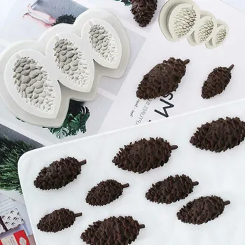 Crăciun crăciun Mucegai Mucegai Silicon Con de Pin Nuci Tort Fondant de Ciocolata de Copt din Silicon mucegai