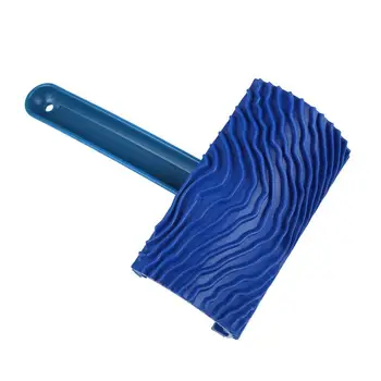 Cauciuc albastru Cereale Lemn cu Role de Vopsea DIY Granulare Instrument de Pictură cu Mâner pentru Utilizare Acasă