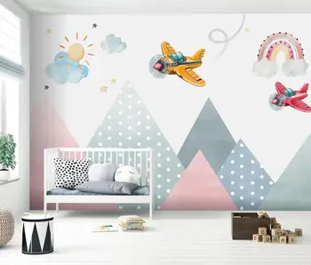 beibehang personalizate vârf de Munte desene animate avion walllpapers living Restaurant Cameră de Oaspeți Decor gazete de perete decor acasă