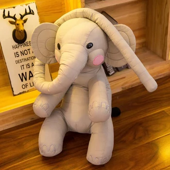 Desene animate 60cm Mare Elefant Jucarie de Plus Copii drăguț nas lung elefant perna peluches Elefant Papusa Baby doll Cadou de Ziua de nastere pentru Copil