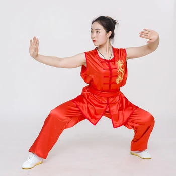 Tai chi îmbrăcăminte Chineză arte marțiale Uniformă copii de formare Nanquan îmbrăcăminte practică Top + Pantaloni de Vara concurs de Costume