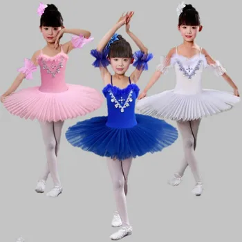 Copii Fusta de Balet Fată Costum Lebada Rochie de Dans la Patinaj artistic Rochie Profesionale Platou de Balet Tutu Dress pentru Copii 89