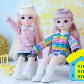 Fata Casă de Joacă Jucărie 30cm Doll Dressup Set Cadou Cutie de Simulare pentru Copii Umanoid Papusa Drăguț Copii Drăguț Papusa Cadou de Ziua de nastere