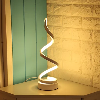 LED Masă Lampă de Economisire a Energiei în Spirală Acrilice Noptiera Decorativ, Lampa cu Lumina de Noapte Lectură Birou de Lumina pentru Iluminat Decor UE Plug