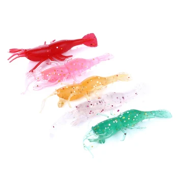 5pcs Multicolors Raci Momeli Artificiale Silicon Creveți Swimbait pentru Bas, Păstrăv Accesorii de Pescuit de apă Sărată, apă Dulce