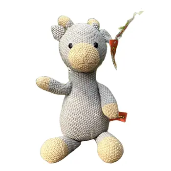 35cm Lână de Culoare Gri Cerb Papusa Tricotat Animale Personal Jucărie Fete Copii Cadou de Ziua de nastere