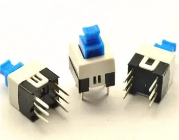 10BUC 7x7 mm 6 Pini DIP de Auto-Blocare ON/OFF, blocare Comutator apăsați Comutatorul de Alimentare-Cheie Comutator Buton