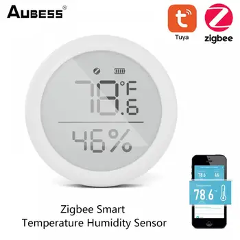 Tuya Inteligent ZigBee Senzor de Temperatură Și Umiditate Interior Higrometru Digital Cu Ecran LCD Inteligent de Viață APP Control de la Distanță