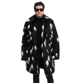 Toamna faux blana geaca barbati de iarna de cald îngroșa haina de piele subțire haine jaqueta de couro moda chaquetas hombre negru