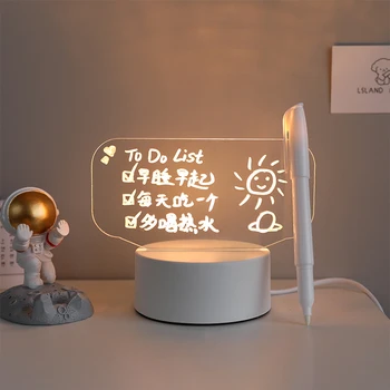 Reinscriptibile Lumina de Noapte cu un Mesaj de Bord Fată Dormitor de Dormit Lumină Drăguț Moale Lampa de Birou Lumina Decor Camera pentru Desktop Ornamente Cadou
