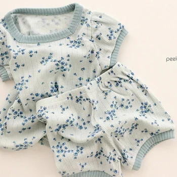 Copil nou-născut haine fashion summer infant fata floral haine bumbac set 2 buc