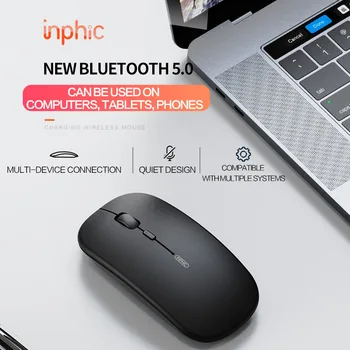 Inphic Mut Wireless 5.0 Bluetooth Mouse-ul de Birou de Calculator Mouse-ul de Suport pentru mai Multe Sisteme de 500 mah de Mare Capacitate Baterie de Litiu