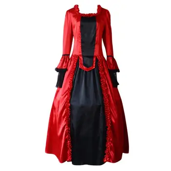 Costumebuy Femeie Medieval Roșu Rochie De Printesa De Halloween Cosplay, Costume De Carnaval Curtea Femei Rochie De Mireasa Vintage Rochie De Seara
