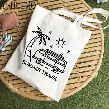 vara geanta de voiaj femei de saci de umăr de Mare capacitate, saci de plajă panza, pungi de cumpărături prietenos reutilizabile geanta casual estetica