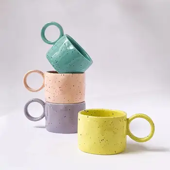 Bomboane de Culoare Creative Inel Ocupe de căni de Lapte Ceașcă de Cafea Drinkware cuptor cu Microunde Office Acasă Cuptor Modern de prindere de Mână Cani Cadouri