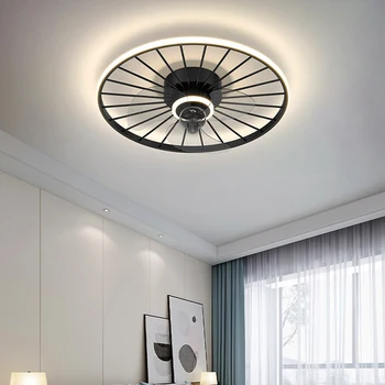 Nordic dormitor ventilator de Tavan cu led-uri de lumină și de control ventilator electric lumini Plafon în sala de mese Plafon lămpi de iluminat interior
