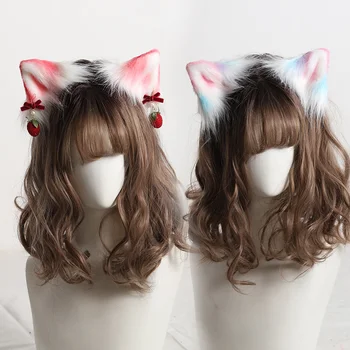 Hand-made urechi de pisică frizură banda de păr de sex feminin pentru că fiara ureche accesorii de par de culoare de sodiu lolita dulce pai