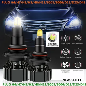 2 fiole anti-erreur h11 90W LED-uri Auto Bec Far Kit CSP CHIPS-uri Bec de ceață Lumina Alba 6000K H1 H10 9005 9006 H4 H7 H11, d2s h3