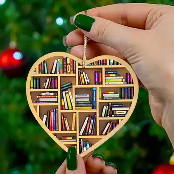 Personalizate Ornamente de Crăciun, Iubitorii de Carte Pandantiv Inima Cadouri în Formă de Pom de Crăciun 1 buc Raft Ornament Decor N2Z5
