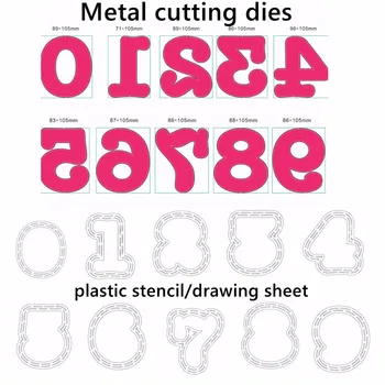 De la 0 La 9 Numere Unice de tăiere de Metal moare Sau plastic șablon Foaie de Desen Scrapbooking Album Relief Lucurile de Luare de Card
