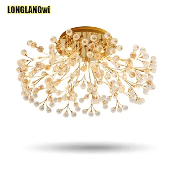 Noul design Europa Modernă de Tip Candelabre de Cristal Lampă Circulară Sala de Mese, Living G4 LED-uri de Iluminat de Aur/Argint