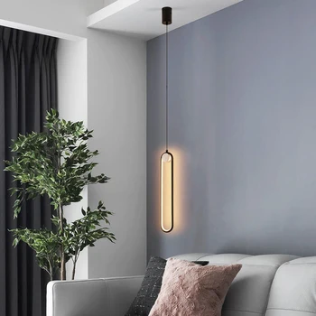 Negru Alluminum Silicon Moderne Pandantiv cu LED-uri de Lumină Pentru camera de zi, Dormitor, Sala de Mese Lampă de Agățat