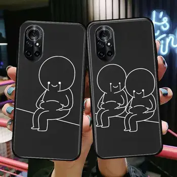Cuplu Drăguț Caz Clar de Telefon Pentru Huawei Honor 20 10 9 8A 7 5T X Pro Lite 5G Negru Etui Coque Hoesjes de benzi Desenate Fash design