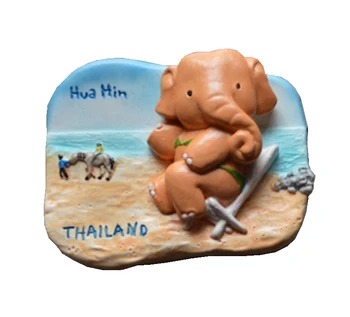 Mână-Pictat Thailanda Plaja Hua Hin Elefant Aromoterapie 3D Magneți de Frigider de Călătorie Suveniruri Frigider Magnetice, Autocolant