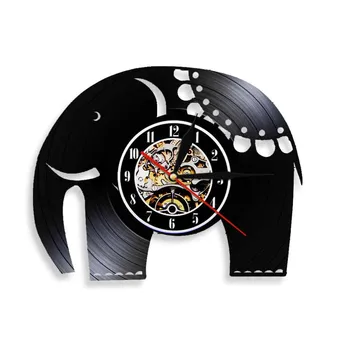 Drăguț Elefant Decor de Perete disc de Vinil de Perete Ceas de Desene animate Elefant Decor Pepinieră Arta din Africa de tăiat cu Laser de Perete Ceas Cadou Pentru Copii