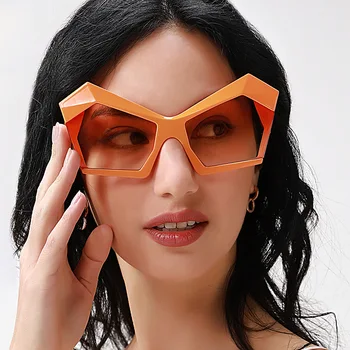 RBRARE Supradimensionat ochelari de Soare Femei Ochi de Pisica Poligonală Mare Cadru Punk Ochelari de Soare Femei de Moda de Epocă Hip Hop Nuante pentru Femei