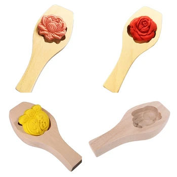 Din lemn Luna Tort Mucegai 3D Flori de Patiserie de Copt Instrument pentru a Face Fasole Mung Gheață Piele Fondante Mucegai