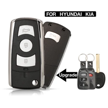 jingyuqin Pentru Hyundai Kia Dreapta slot de frezat gol 4 Butoane Modificate pliere Flip Smart Key Remote Shell Caz Acoperire