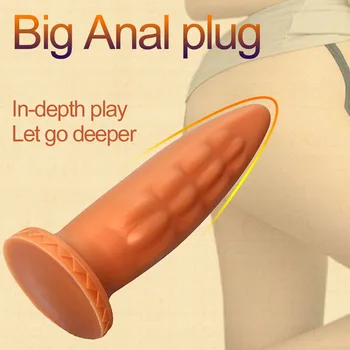 Noi Imens De Silicon Vibrator Anal Cu Ventuza Dilatator Anal Moale Prostata Masaj Butt Plug Dildo Anal Pentru Jucărie Pentru Adulți Produse