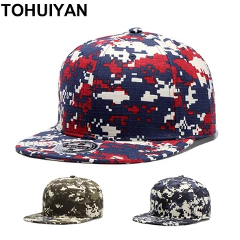 TOHUIYAN Camuflaj Digital Snapback Cap Oamenii Hip Hop Pălărie Plat Vizor de Baseball, Pălării de Toamnă Militare Tactice Pălării Capace de Sport Pentru Femei