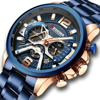 Albastru Ceasuri Sport pentru Barbati Brand de Top Militară de Lux din Oțel Inoxidabil Încheietura mîinii Ceas Bărbat Ceas Fashion Chronograph Relogio Masculino