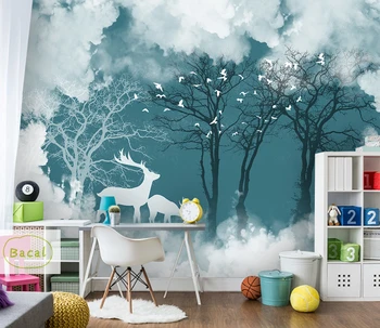 Bacal Personalizate 3D Foto-Tapet Creative Rezumat Decor Acasă Stil Nordic Ramuri de Copac Nori Papel De Parede Desktop Murală 5D