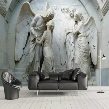 3D Gri Relief Clasice Îngeri Fotografie Tapet pentru Pereți Moderne Abstracte de Artă Murală Papel De Parede 3D gazete de Perete Decor Acasă